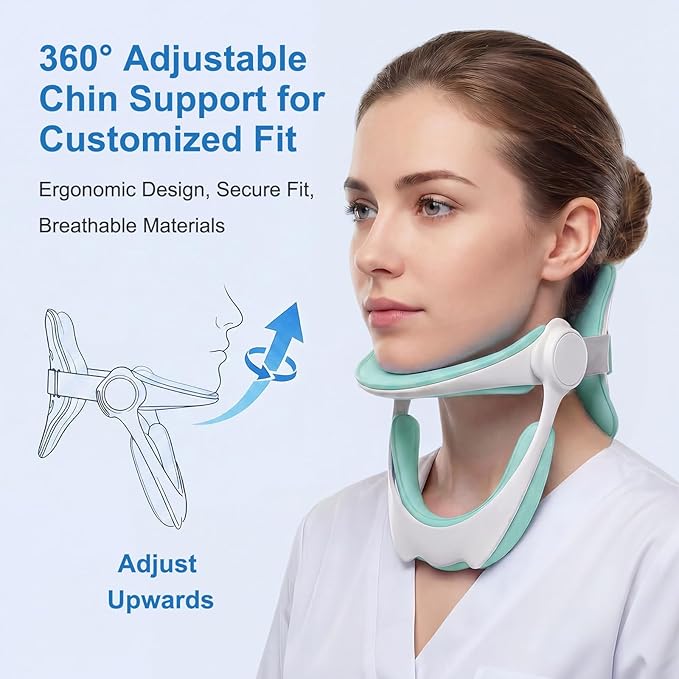 Neck Brace for Neck Pain and Support, 360°Adjustable Cervical Collar for Home Use, Neck Hump Corrector Neck Decompression Devices for Forward Head Neck Posture Corrector