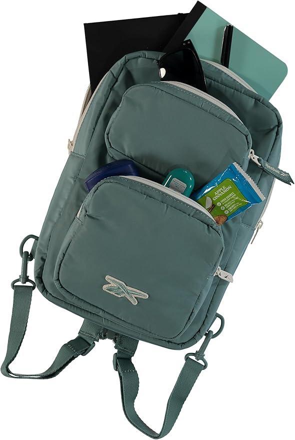 Reebok Unisex Crossbody Bag - Convertible Compact Durable Cross Body Bag for Women and Men - Gym and Travel Essentials, Size One Size, Mikayla Green