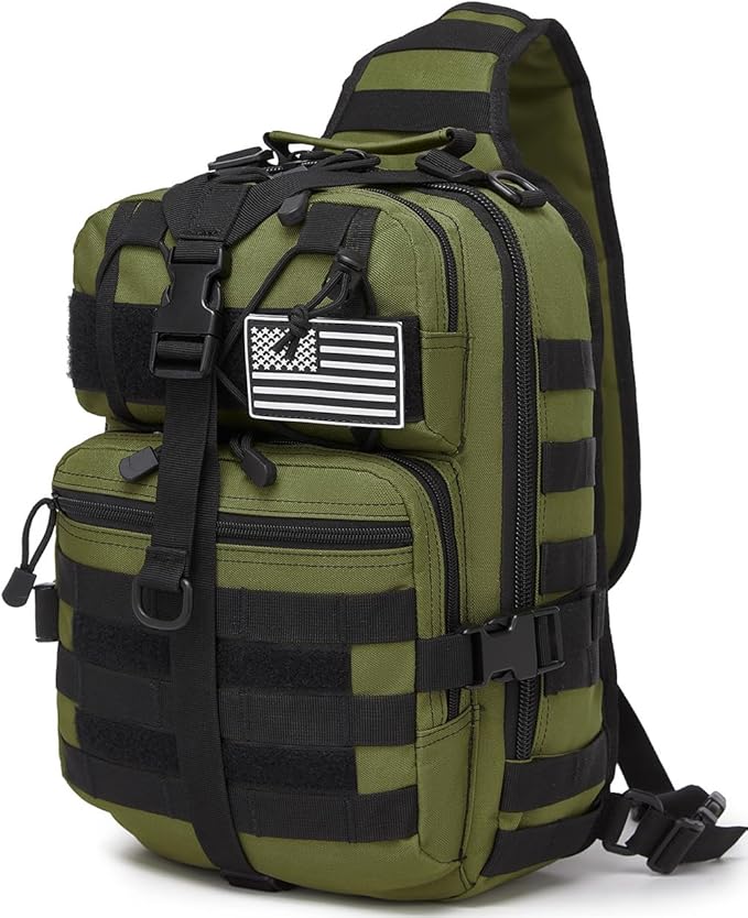 Tactical Sling Pack Big Crossbody Backpack Over Shoulder Bag Military for Men Hiking Outdoor Sport Gym