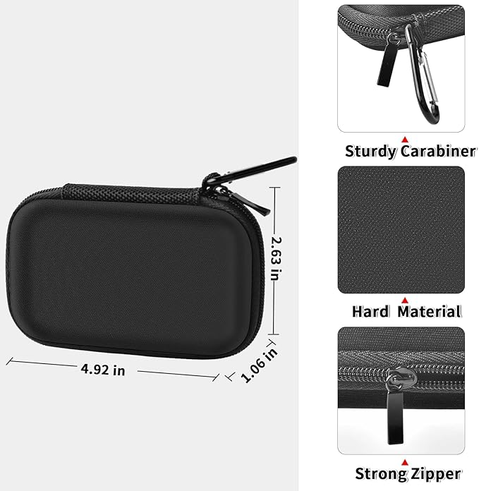 PAIYULE SSD Case for SanDisk Extreme Portable SSD Old & New Model and Extreme PRO, Hard Shell Protective Storage Bag, Fits 1TB 2TB 4TB 8TB External Solid State Drive for Business Travel(Fullblack)