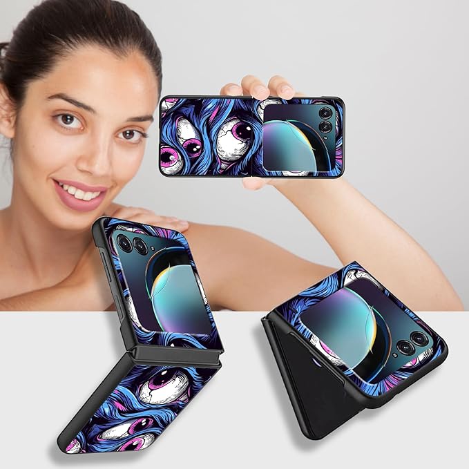 for Motorola Razr 2025 Case,for Moto Razr 60 Phone Case Cute Slim Hard PC Ultra-Thin Anti-Scratches Shockproof Protective Phone Cover,Cute Blue Eye
