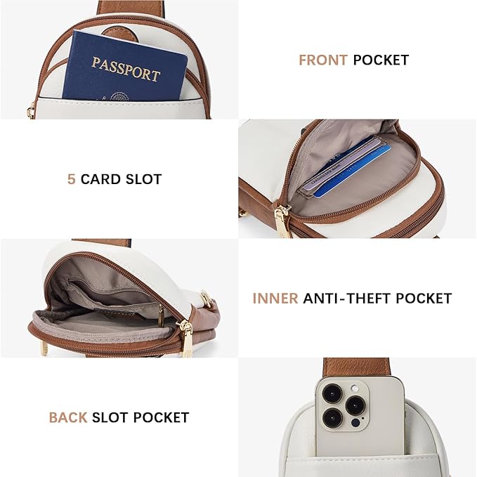 BOSTANTEN Sling Bag Crossbody Bags for Women Trendy Crossbody Purse Leather Chest Bag