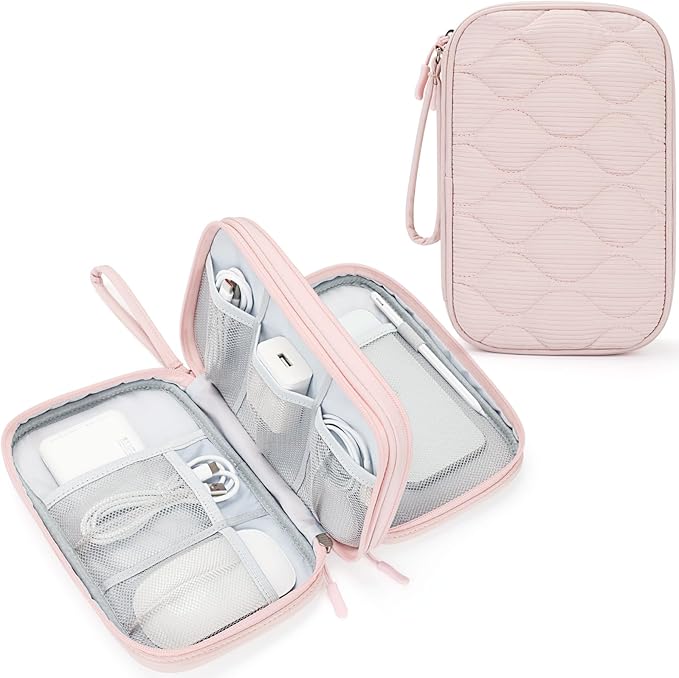 Skycase Tech Pouch - Lightweight Electronics Organizer Travel Case - Double Layers Cable Organizer - All-in-One Storage Bag for Charger, Cord, Phone, Flash Drive, Essentials - XL
