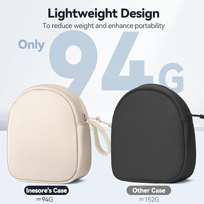 Inesore Headphone Case Compatible with JBL Tune & Live/Sony WH-CH520 510 720/ Sony MDR-ZX/Bose QuietComfort/JLab/BERIBES/TOZO/KVIDIO/SoundCore,Headset Carrying Storage Bag Headphone Pouch, Beige