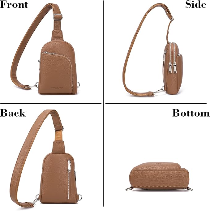 INICAT RFID Blocking Sling Bag, Anti Theft Crossbody Bag for Women Compact Travel Purses Leather
