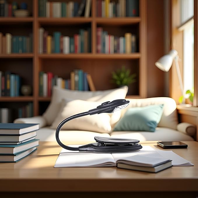 Black Book Lamp Mini Clip On Bendable Travel Bedroom Clamp Dorm Reading Light Book Lights Novelty Lighting,Lighting and Ceiling Fans