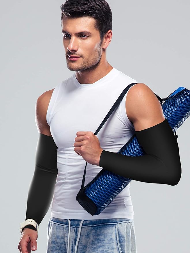 Bememo 16 Pairs UV Sun Protection Arm Sleeves for Men Women Cooling Arm Sleeves for Sports Workouts Tattoo Covers