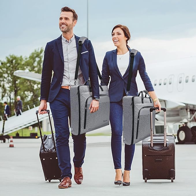 Modoker Carry On Garment Bags for Travel Hanging Clothes Suit Bag Luggage Organizer, Foldable Suit Carrier Gift for Men Women