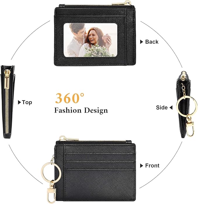 Sodsay Card Case Slim Front Pocket Wallet for Women Credit Card Holder with Keychain | Slim, Credit Card Holder, Front Pocket, with Keychain | Slim
