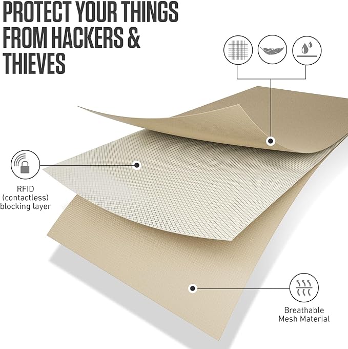 VENTURE 4TH Money Belt for Travel – Slim Hidden Under-Clothes RFID Blocking Anti-Theft Passport Holder & Travel Wallet Pouch for Men & Women to Protect Cash, Cards & Documents (Sleek Beige)