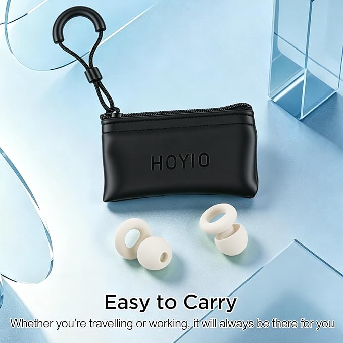 Ear Plugs for Noise Reduction–Super Soft, Reusable Hearing Protection in Flexible Silicone for Sleep, Noise Sensitivity & Flights-8 Ear Tips in XS/S/M/L–27dB Noise Cancelling–White
