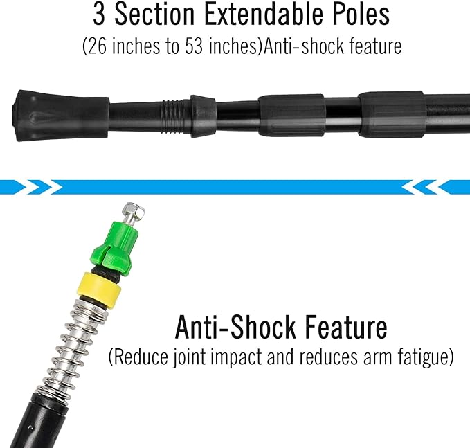 Trekking Poles Collapsible Hiking Poles, COENGWO Aluminum 7075 Walking Poles Sticks with Adjustable Lock for Mountaineering, Camping, Backpacking, 2 Poles