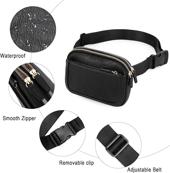 CLUCI Fanny Packs for Women Cross body, Belt Bag for Women, Mini Everywhere Crossbody Waist Bag Adjustable Strap, Vegan Leather Women's Fanny Pack