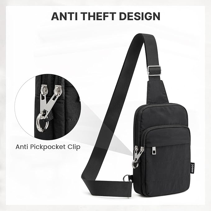 G4Free Small Sling Bag for Women, Anti Theft RFID Blocking Mini Crossbody Purse for Travel, Black