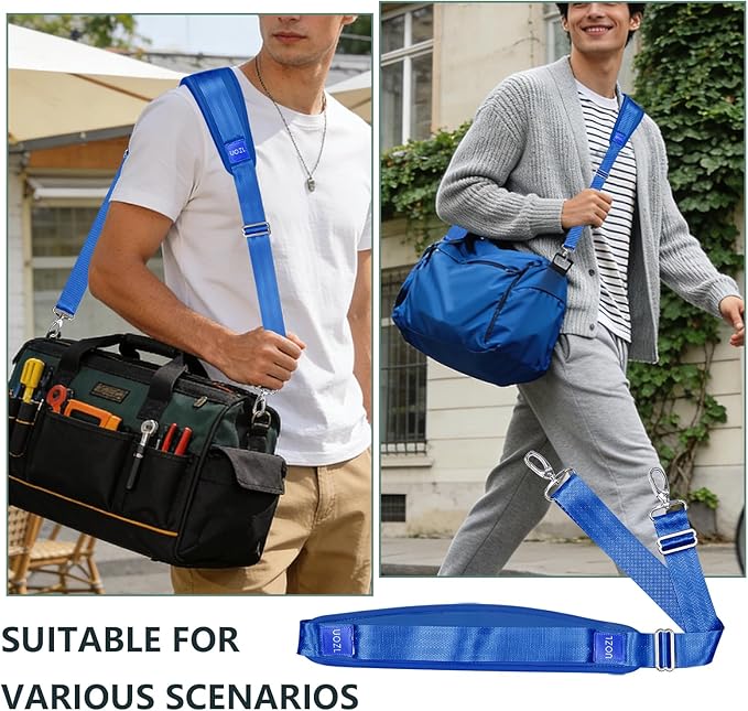 67 Inch Shoulder Straps, Soft with Ultra-Thick Fixed Shoulder Pad, Two Way Independently Adjustable Buckle Replacement Straps for Laptop Bag Messenger Bag Tool Bag Luggage,Blue