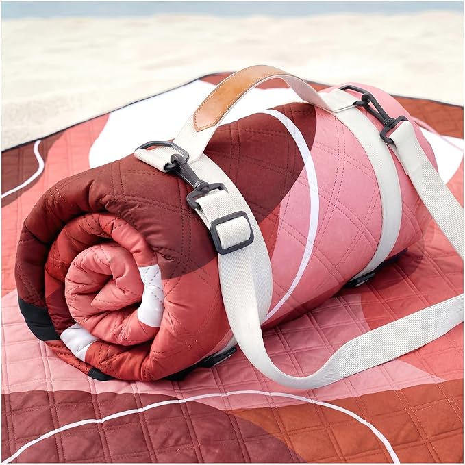 Genovega Waterproof Sandproof Beach Blanket Picnic Outdoor Camping Mat Rug Towel Oversized Extra Large Foldable Sand Free Resistant XL Giant Hawaii Honeymoon Essentials Summer Must Have Vacation Gift