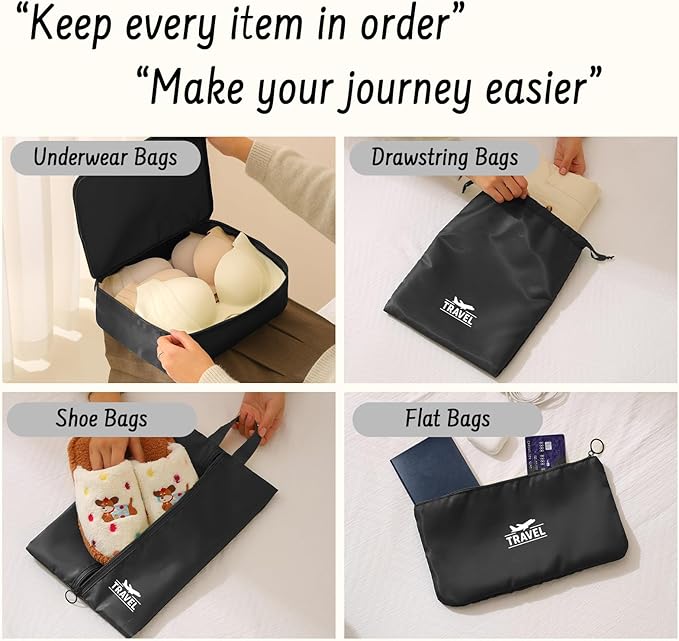 8 Set Packing Cubes for Travel Suitcase Organizer Bags Luggage Packing Cubes Set Travel Essentials Accessories Gifts for Women