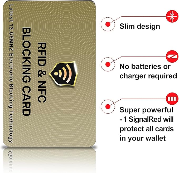SaiTech IT 20 Pack RFID Blocking Card, One Card Protects Entire Wallet Purse For Men & Women, Contactless Bank Debit Credit Card Protector ID ATM Guard Card – Golden