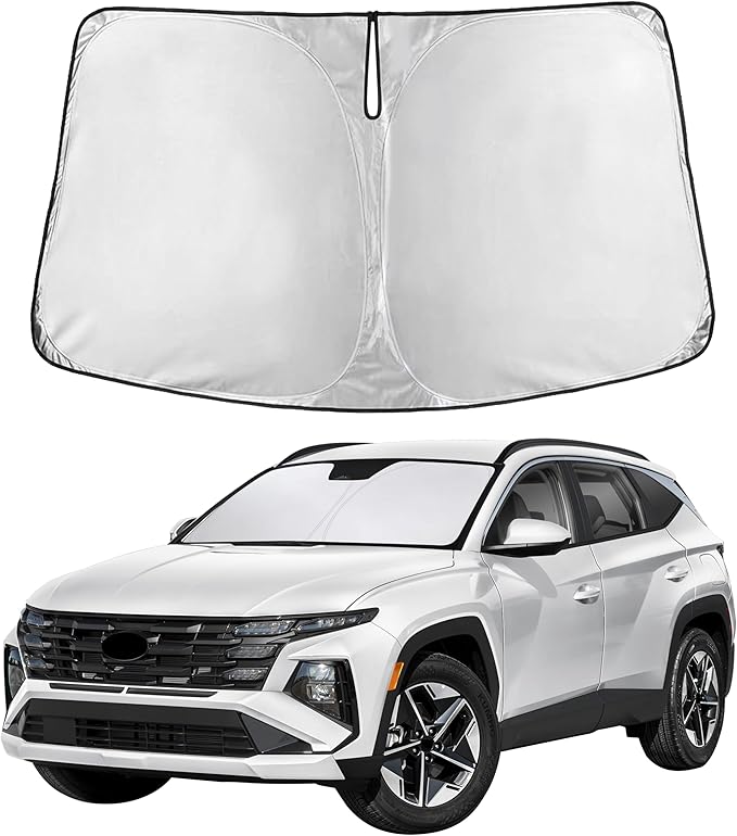 Autovir Windshield Sun Shade Fit for 2022-2024 2025 2026 Hyundai Tucson Sunshade, Front Car Window Shades Sun Visor, Blocks UV Rays & Heat, Car Accessories