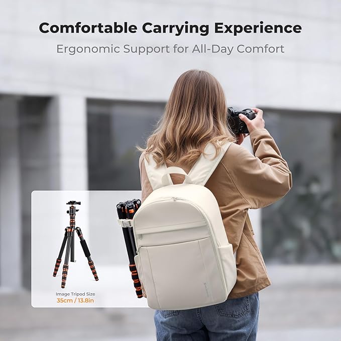 K&F CONCEPT Camera Bag Backpack, Professional DSLR/SLR/Mirrorless Camera Backpack, Photography Camera Case with Tripod Holder & Rain Cover Compatible with Canon/Sony/Nikon/FUJIFILM