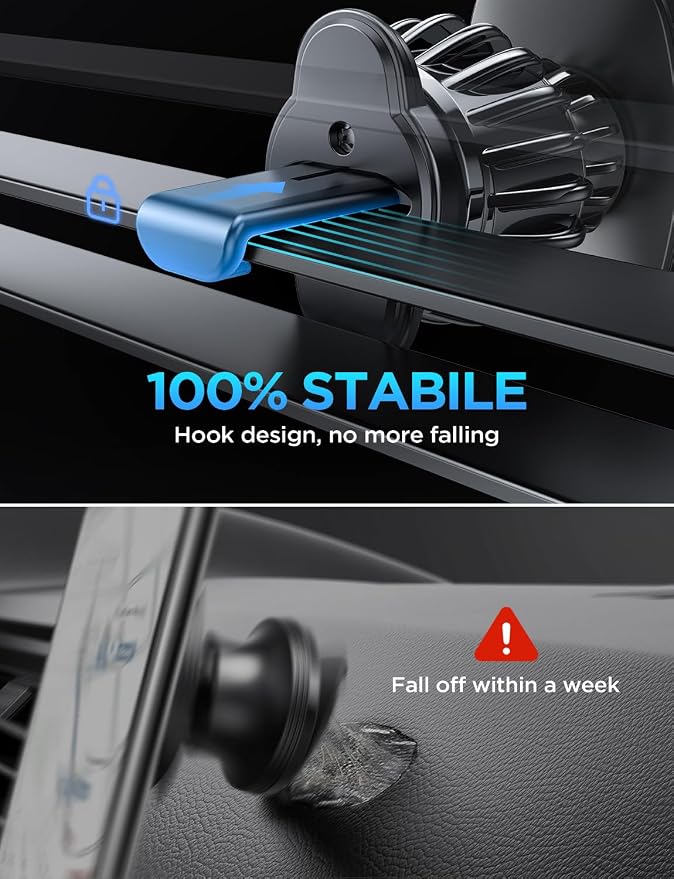LISEN 2 Pack Magnetic Phone Holder for Car Magnet for Phone Car Mount Vent 6 Military Magnets Vent Cell Phone Holder Mount for Car Plate Fit All, Gifts for Women Men, Car Accessories (Blue)