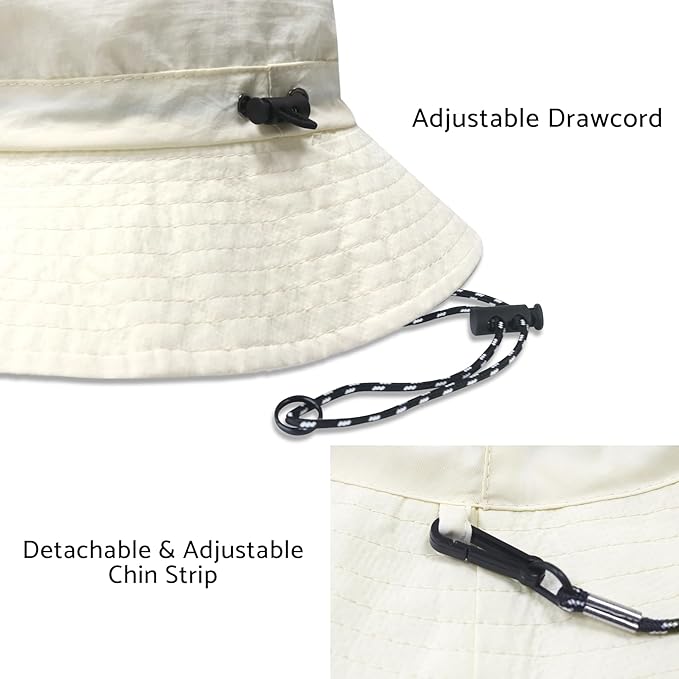 PFFY Packable Sun Bucket Hat for Men Women Outdoor UV Protection Sun Hats Waterproof Lightweight Hiking Outdoor Cap