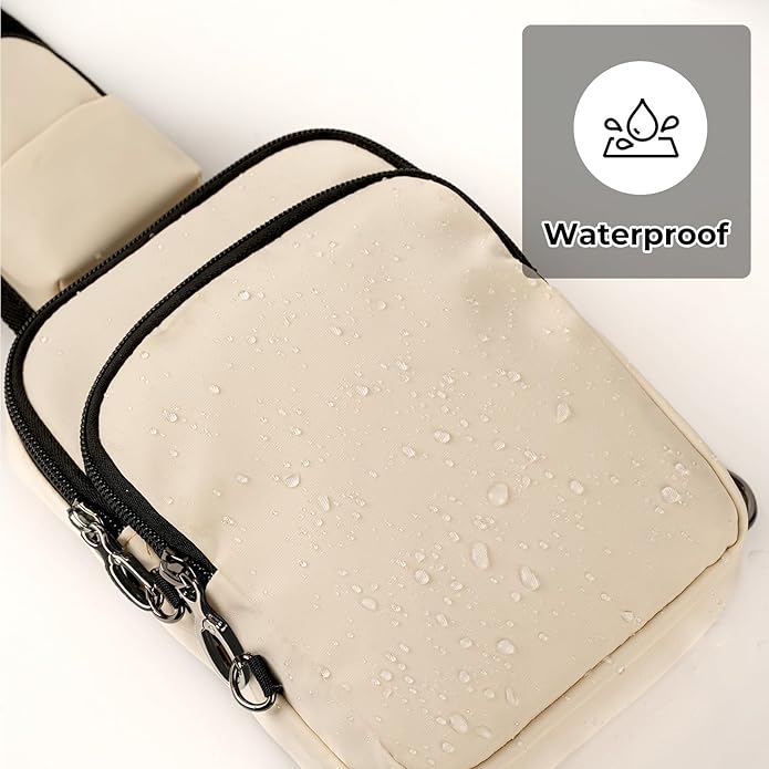 BROADREAM Sling Bag, Crossbody Bag with Anti-Theft Lock Zipper, RFID Blocking & Water Resistant for Travel Work Sport