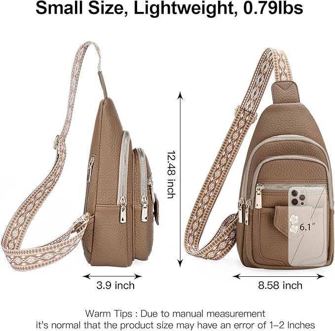 GAEKEAO Sling Bag Crossbody Bags for Women Vegan Leather Fanny Pack Chest Travel Anti Theft Purse Shoulder Bag handbags Gifts