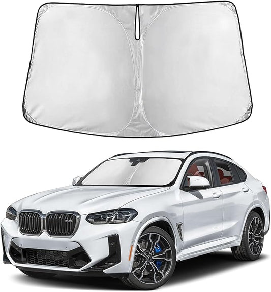 Autovir Windshield Sun Shade Fit for 2019-2023 2024 2025 BMW X4 Sunshade, Front Car Window Shades Sun Visor, Blocks UV Rays & Heat, Car Accessories