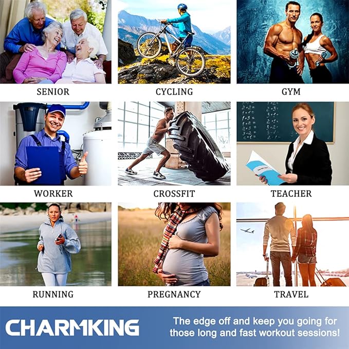 CHARMKING Compression Socks for Women & Men Circulation (8 Pairs) 15-20 mmHg is Best Support for Athletic Running,Cycling