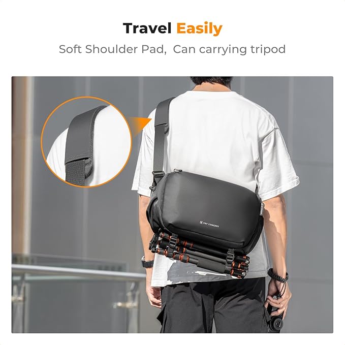 K&F CONCEPT Camera Sling Bag Crossbody Bag Waterproof Camera Shoulder Backpack DSLR/SLR/Mirrorless Camera Case
