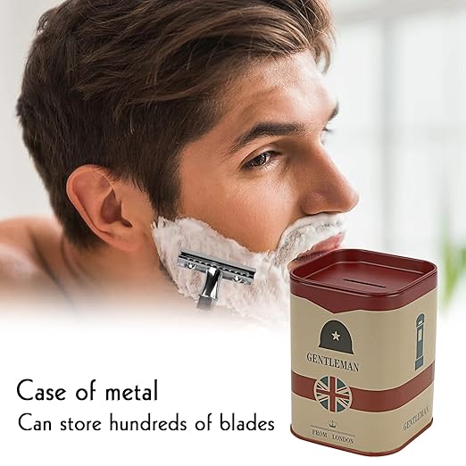 4 Pack Razor Blade Disposal Container for Safety Razor Blade, Detachable Safe Blade Bank for Used Leaf Razor, Large Capacity Razor Iron Disposal Case (Red)