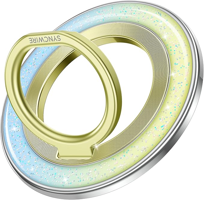 SYNCWIRE Magnetic Phone Ring Holder for MagSafe - Phone Grip Stand with 360° Rotation Finger Ring Kickstand Compatible with iPhone 17 16 15 14 13 12 Pro Max MagSafe Accessories,Golden Horizon