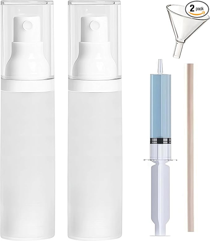 360° Angle Work - Small Spray Bottle | 1.7oz/50ml - Mini Spray Bottle - TSA Approved Travel Bottle | Portable Refillable Leak Proof | For Perfume Toner Hair spray Facial Moisturizing | 1.7oz/50ml-PK 2