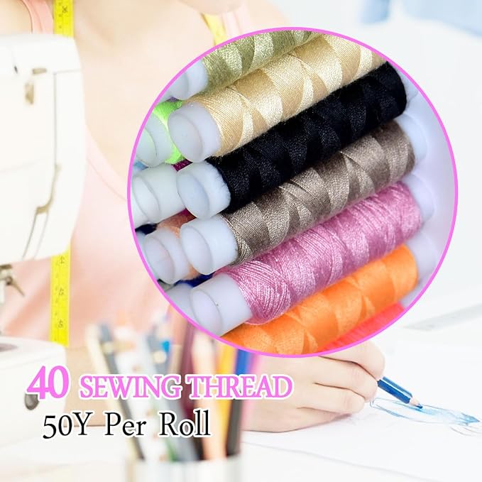 40 Spools of Sewing Thread,Gift Box Portable Basic Sewing Repair Kits (Purple)