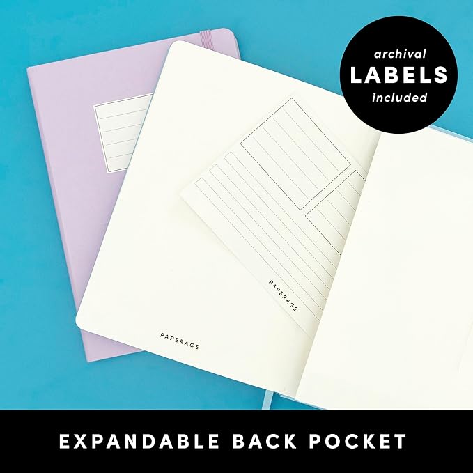 PAPERAGE Lined Journal Notebook, Hardcover Journal for Women & Men, 160 Pages, (5.6 in x 8 in), College Ruled Journaling Notebook for Work, School Supplies & Note Taking, (White)