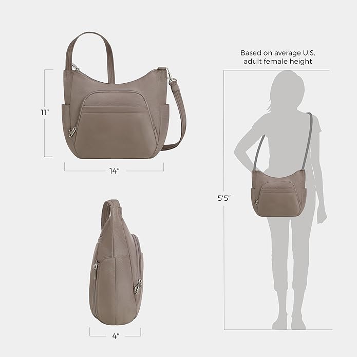 Travelon Anti-theft Classic Crossbody Bucket Bag | Anti-theft