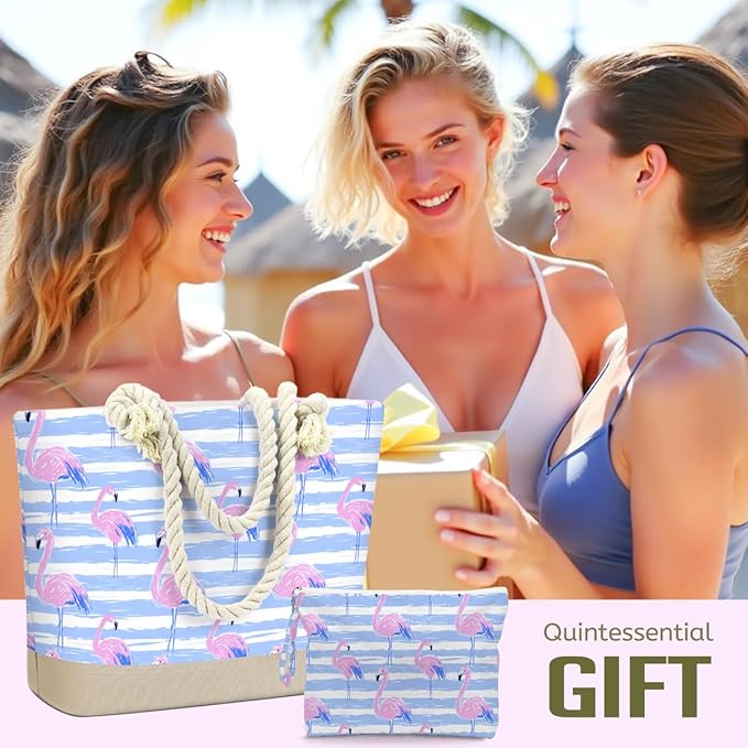 BELLOWDEER Beach Bags for Women, Wet Bag Cosmetic Bag for Beach Toiletries, Summer Travel Essentials, Gifts for Women