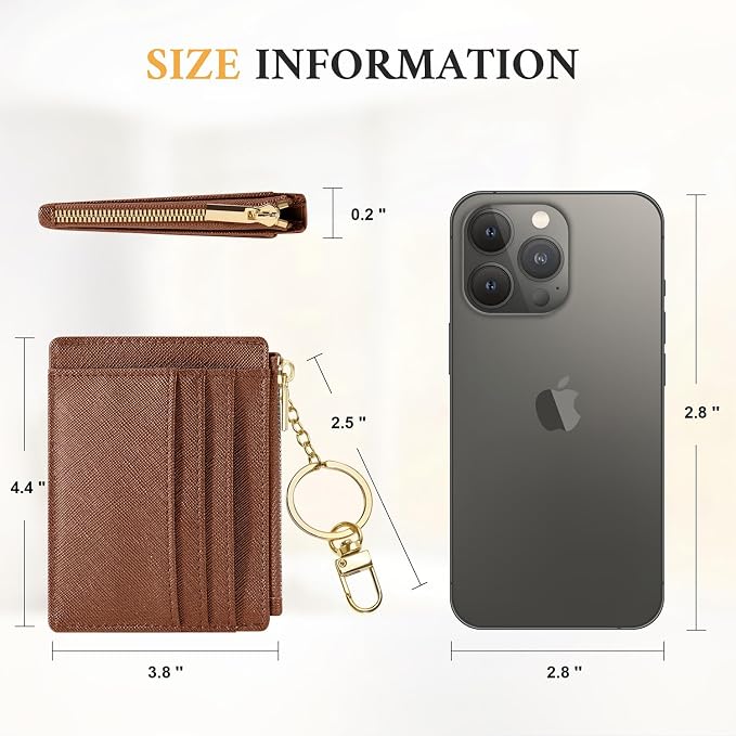 Sodsay Card Case Slim Front Pocket Wallet for Women Credit Card Holder with Keychain | Slim, Credit Card Holder, Front Pocket, with Keychain | Slim