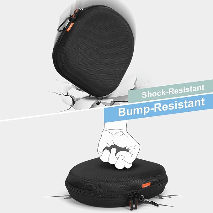 Hard Shell Headphone Case - Durable Zipper Travel Case Portable Carrying Pouch Bag Compatible with Sony WH-CH520/WH-CH720N, JBL Tune 510BT/720BT/520BT/770NC, Soundcore Q20 Q20i Q30, Jlab Headphones