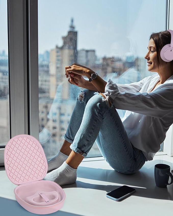 Headphone Case for Sony WH-CH720N Soundcore by Anker Q20i, Hard Portable Over Ear Headphone Carrying Case, Wireless Headphone Storage Protective Case for Travel Home (Pink)