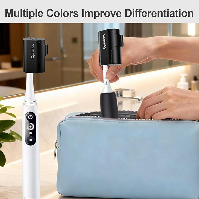 Aluminum Alloy Toothbrush Head Cover/Cap/Protector Case,Travel Toothbrush Covers Long-lasting Toothbrush Head Caps for Most Electric/Manual Brushes (Black+Black, 2 Count)