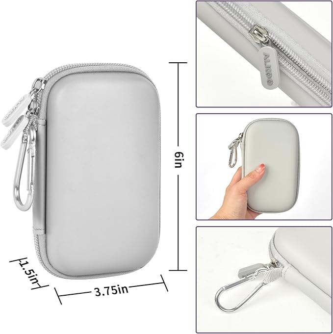 USB Flash Drive Case, SD Card Holder Compatible with Thumb Drive, Memory Cards, SDXC SDHC Storage Bag, Electronic Accessories Organizer for SanDisk for Samsung for Inland (Grey)