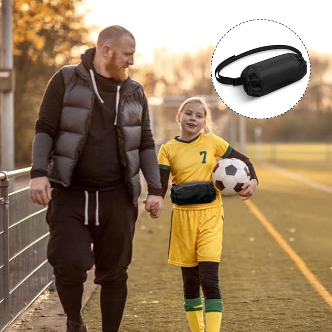 Cozypower 2 Pcs Football Hand Warmers Pouch Hand Muff Sports Pouch with Zipped Pocket and Adjustable Waist Strap Youth Kids Size Sports Warmer for Football, Baseball