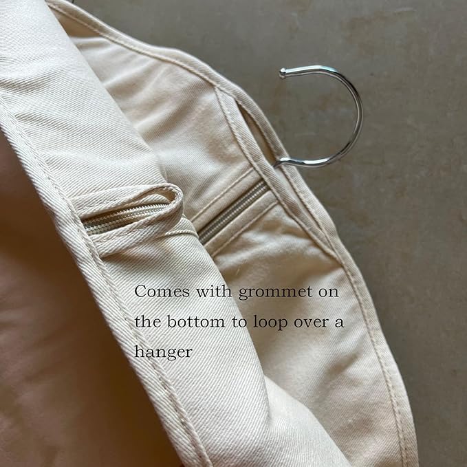100% cotton canvas garment bags for closet storage and travel suit bags for clothes, coats, jackets, shirts, dresses suit garment cover for hanging clothes storage (24''x59''(2set))