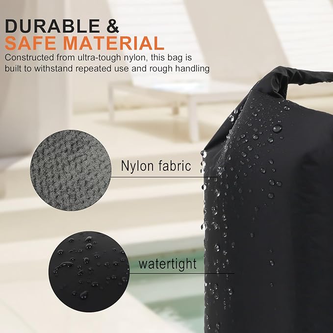 Travel Laundry Bag, Pump Free Vacuum Compression Dirty Clothes Bag Reusable Wet Dry Bags Large Capacity Space Saver Bags Camp Washable Clothes Organizer for Sports Dorm Laundromat (1 Pcs) (Black, M)