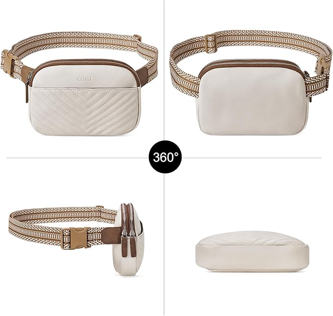 CLUCI Fanny Packs for Women Cross body, Belt Bag for Women, Mini Everywhere Crossbody Waist Bag Adjustable Strap, Vegan Leather Women's Fanny Pack