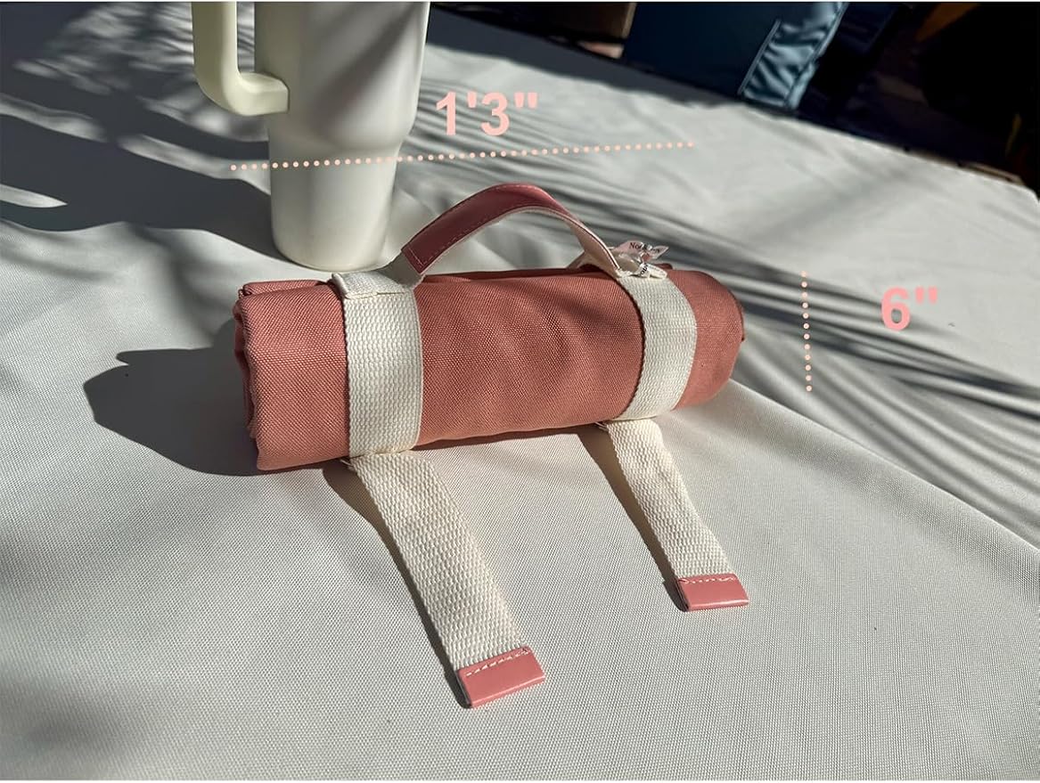Peach Whip Picnic Blanket & Beach Mat – Canvas, Machine Washable, Large 4’9” × 6’3”