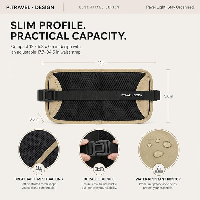 Travel Passport Holder - RFID Blocking Travel Pouch Money Belt Airtag Passport Wallet for Men, Women