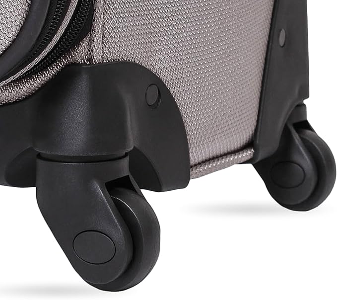 SWISSGEAR Sion Softside Expandable Spinner Luggage Durable Lightweight Travel Suitcase, Pewter, Checked-Medium
